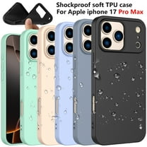 For Apple iphone 17 Pro Max Case Silicone Cover, Tekcoo Shockproof Rugged Rubber Ultra Slim Protective Cover Anti-Scratch Microfiber Lining Cute Phone Case for Apple iphone 17 Pro Max - Gray