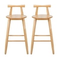 thumbnail image 3 of Christopher Knight Home 36.4" Indoor Bar Stool, Wood Frame with Natural Finish, Cross-Bar Backrest, Set of 2, 3 of 9