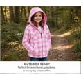 thumbnail image 4 of TrailCrest by Treel Kids Hooded Fleece Jacket – Warm Zip Up Plaid Coat with Pockets, Checkered Winter Outerwear, Pink & White Plaid, 3T, 4 of 9