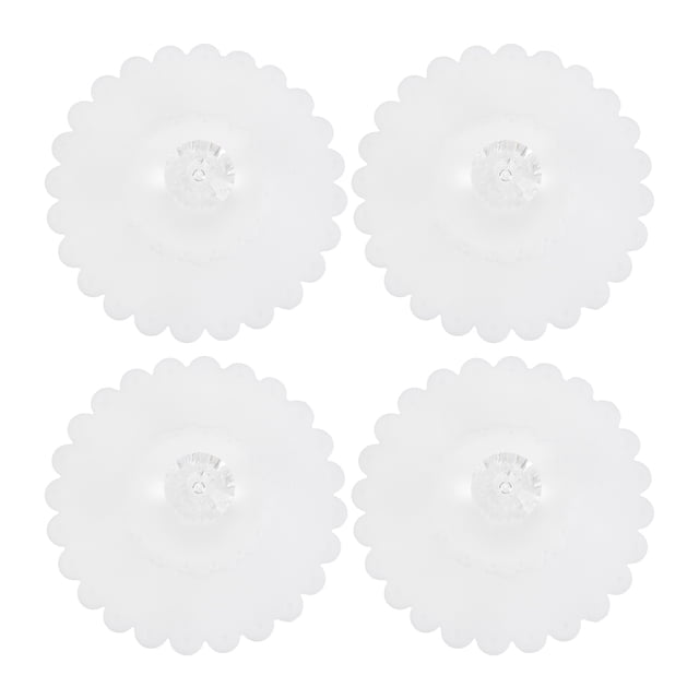 Uxcell 4Pcs Tapas de Silicona para Tazas, Tapas de Taza de Silicona con Pomo de Acrílico, Sellado Antipolvo para Té y Café
