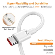 2 Pack USB A to USB Type C Charger Cable, 6ft USB to USB-C Cable