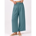 thumbnail image 2 of Pantalones Palazzo ANRABESS para mujer, pierna ancha, cintura alta, talla L, 2 of 6