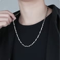 thumbnail image 1 of Anillo de acero de titanio Collar de acero inoxidable para hombres y mujeres Joyería de acero de titanio Cadena a juego Cadena de semillas de melón para parejas, 1 of 5