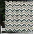 thumbnail image 3 of Ambesonne Chevron Shower Curtain, Abstract Retro Zigzag Print, 69"Wx70"L, Pearl Dust, 3 of 4