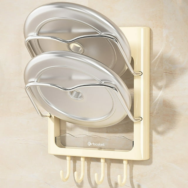 Birdeem Pot Cover Rack Wall Mounted Hole Kitchen Storage Rack Multifunctional Household Storage Rack Cutting Board Rack Multi-Layer Cutting Board Rack