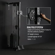Mikolo Wall Mount Cable Machine Tower with 200LBS Weight Stack,27 Positions Adjustable Dual Pulleys Cable Crossover Machine For Home Gym