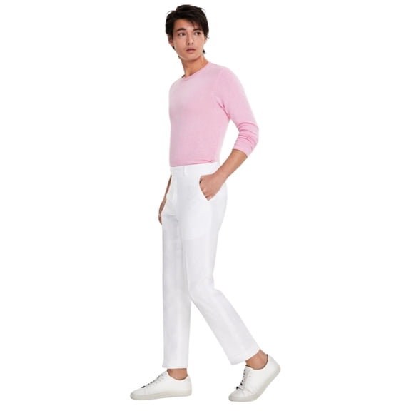 Tommy Hilfiger Mens Modern fit Dress Pants 38 / 30 White Solid Stretch