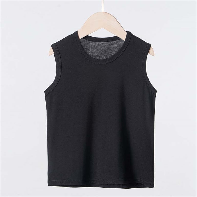 Boys Tank Top Black Tri-Blend Sleeveless Shirt for Kids 1-15 Years 