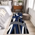 thumbnail image 4 of Runner Rug 2'x6', Navy Blue Black Geometric Washable Non-Slip Hallway Runner Rugs, Modern Art Abstract Grey Line Bedside Rugs Floor Mats Carpet Runners for Kitchen Bathroom Laundry Room, 4 of 8