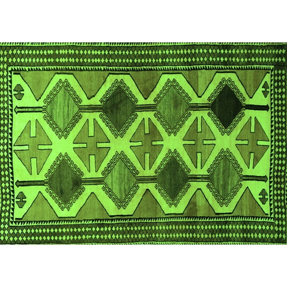 Ahgly Company Indoor Rectangle Persian Green Traditional Area Rugs, 5' x 7'