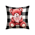 thumbnail image 2 of Funda de almohada de tela con adornos navideños para San Valentín, roja, linda, apasionada, con estampado a doble cara a cuadros, para el hogar, dormitorio, sofá, funda de cojín, decoraciones de Hallo, 2 of 6