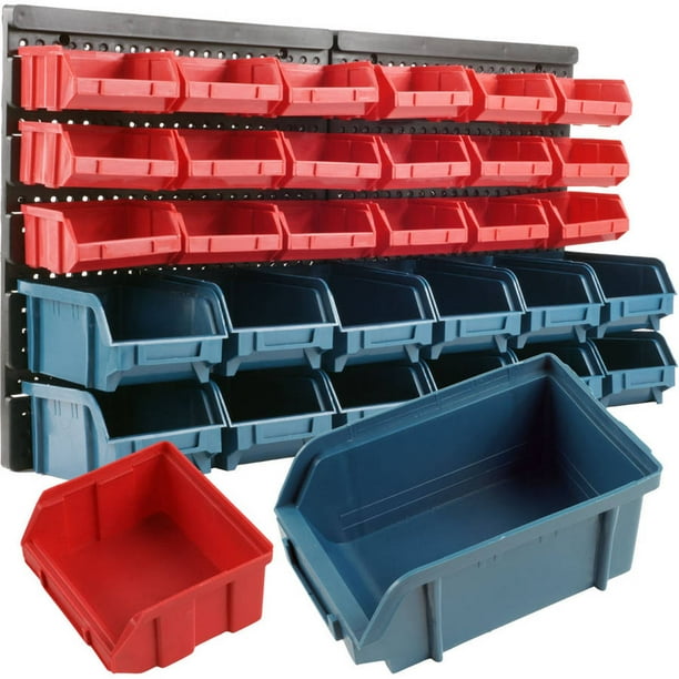 30 PIECE WALL MOUNTED MULTIBIN STORAGE RACK