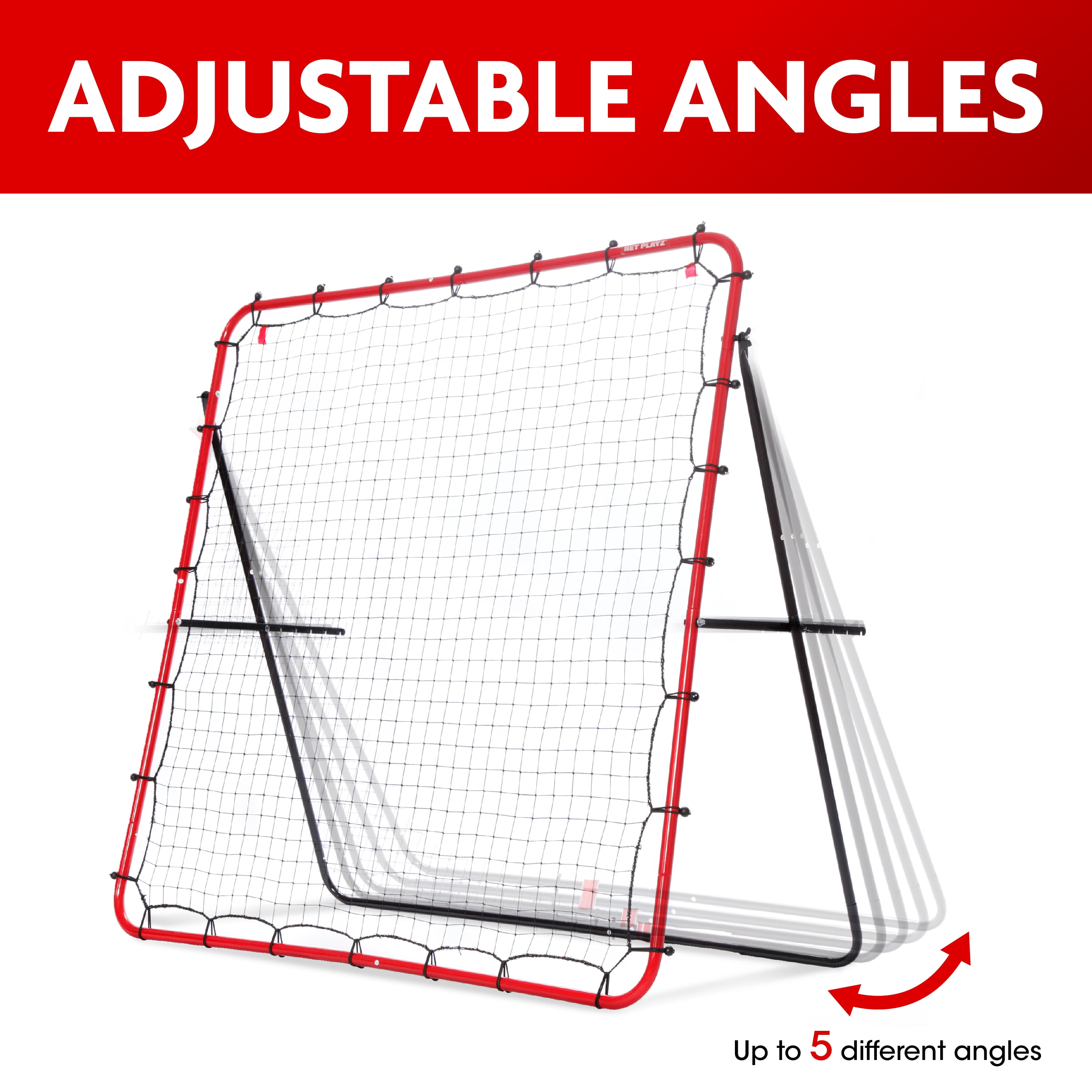 Net Playz Soccer Rebounder Training Net, 5x5ft Kick-Back Practice Set with Carry Bag