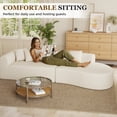 thumbnail image 2 of Daluvenix Modern Curved Sofa 126'' Oversized Boneless Cloud Sectional Couch with Deep Seat for Living Room No Assembly Required Beige Chenille Fabric, 2 of 11