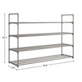 thumbnail image 4 of Home-Complete Shoe Rack with 4 Shelves – Four Tiers for 24 Pairs – For Bedroom, Entryway, Hallway, and Closet – Storage and Home Organization, White and Grey, 4 of 5