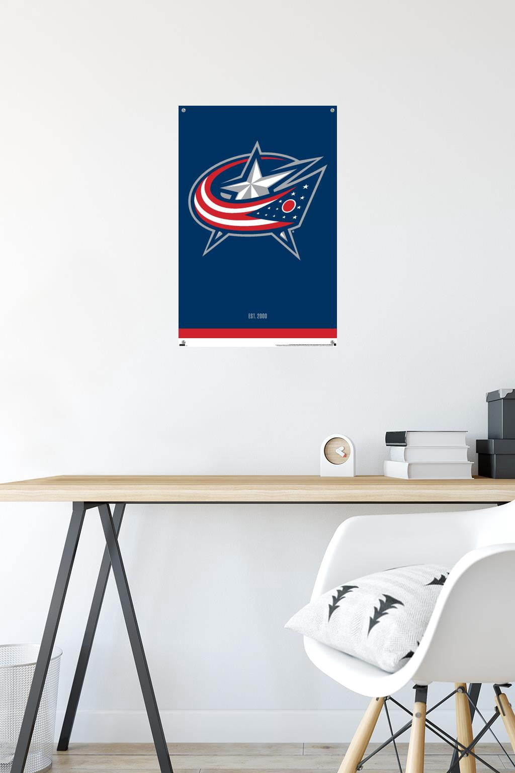 NHL Columbus Blue Jackets - Logo 21 Wall Poster with Pushpins, 14.725" x 22.375"