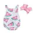 thumbnail image 1 of EIMELI Bébé Fille Pastèque Imprimé Romper & Bandeau 2pc Ensemble, 1 of 5