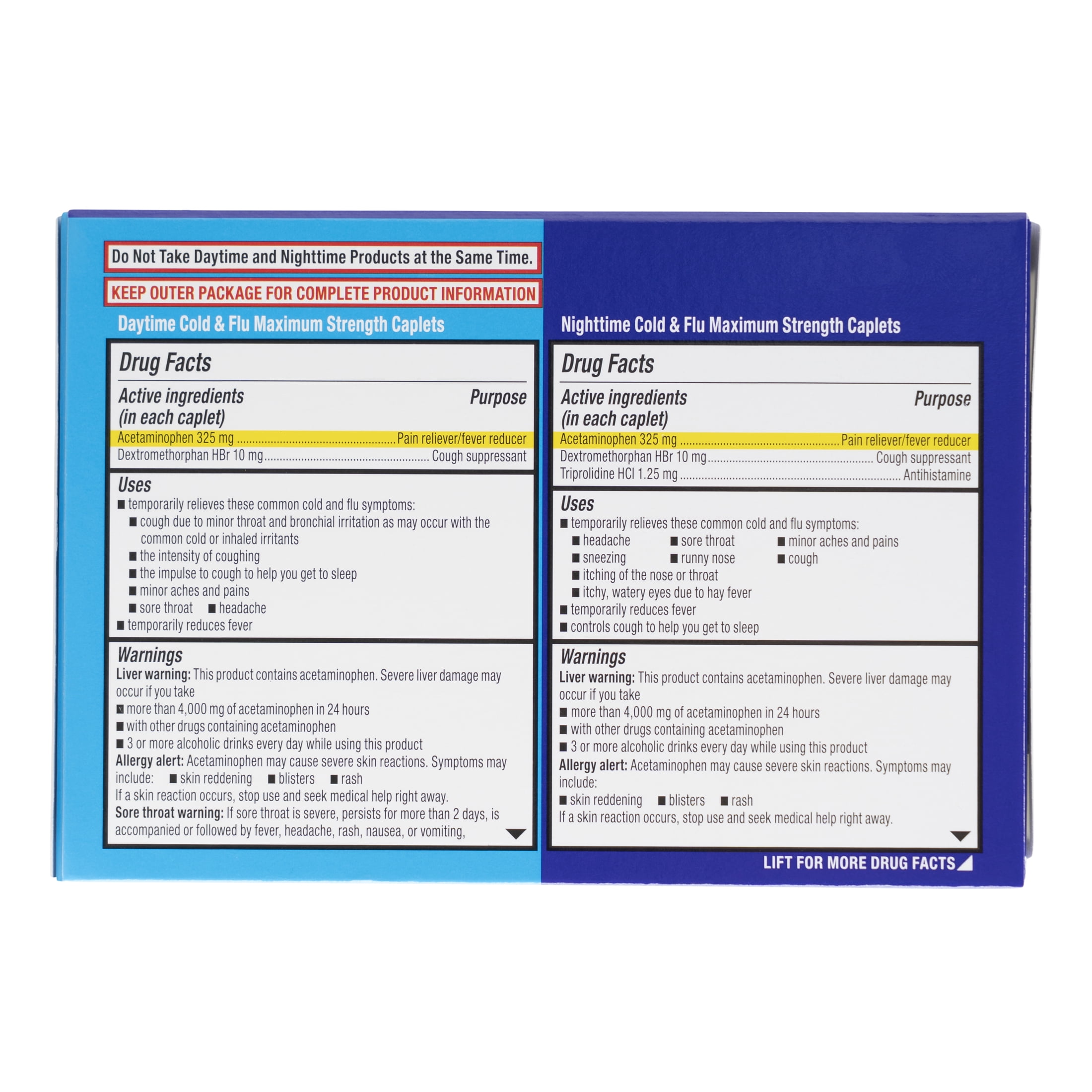 Equate Daytime and Nightshift Caplets 20 Count - Multi-Symptom Relief