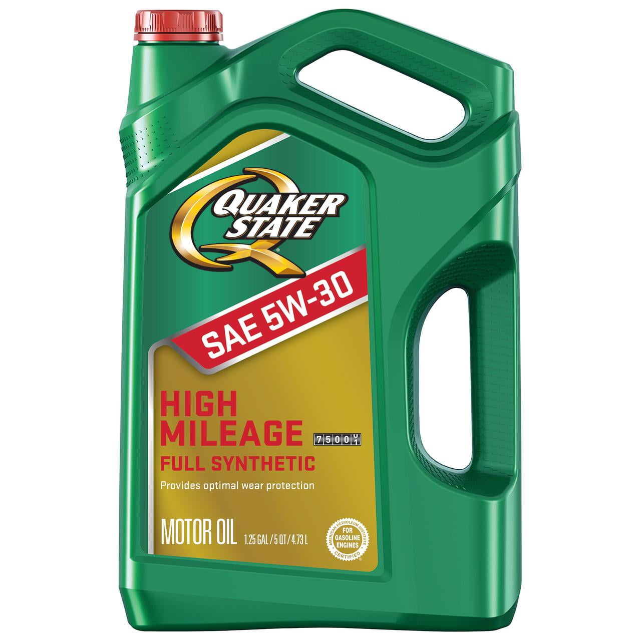 Quaker State High Mileage Full Synthetic 5W-30 Motor Oil for Vehicles over 75K Miles, 5 Quart