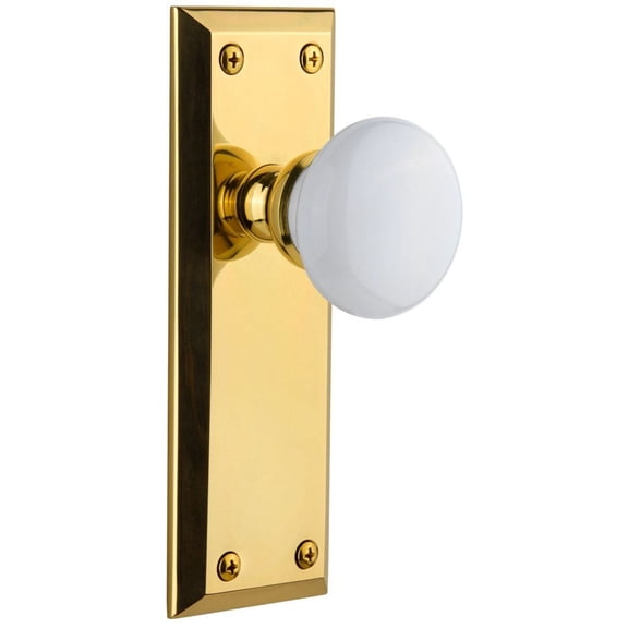 Grandeur Favhyd_Dd_Na Fifth Avenue Solid Brass Rose Dummy Door Knob Set - Brass
