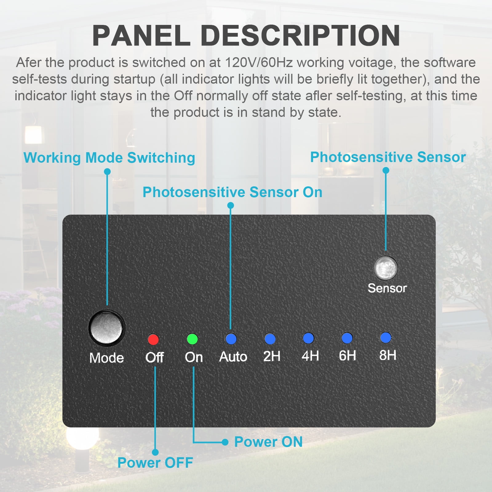 100W Low Voltage Landscape Transformer, Landscape Lighting Transformer with Timer and photocell Sensor, 120V AC to 12V AC Outdoor Weatherproof low voltage transformer for landscape lights