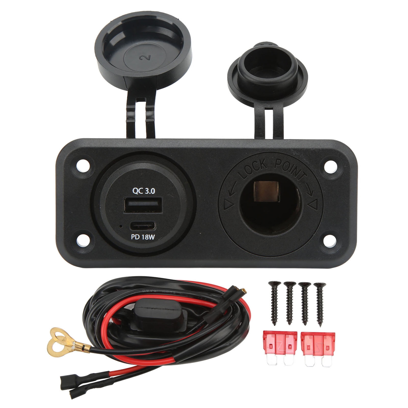 Car Splitter Lighter Adapter, Fast Charging 3 In 1 Car Lighter Splitter