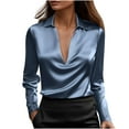 thumbnail image 6 of Craaazy Business Shirts for Women Loose Lapel V-neck Long Sleeve Tops Gifts, 6 of 9