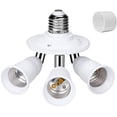 thumbnail image 3 of Triple Douille E27 pour Ampoule LED à Visser, 360° Réglable, 85-265V, Adaptateur 3 E27 pour Support d'Ampoule de Plafond, Extension de Douille E27 Réglable pour Éclairage Studio/Garage, Blanc, 3 of 5