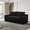 Black, variant on Loveseat Sofa with Memory Foam & Steel Frame - No Assembly Required, Convertible 2-in-1 Design, Corduroy Fabric Compact Couch for Small Spaces, Apartments, Home Office & Bedroom