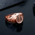 thumbnail image 4 of Gem Stone King 4.00 Ct Oval Red Tiger Eye 18K Rose Gold Plated Silver Dad Father's Day Gift Men'sRing, 4 of 5