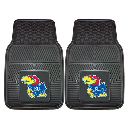 Kansas Jayhawks Mat - NCAA University of Kansas Jayhawks 2-PC Vinyl Front Car Mat Set, Universal Size