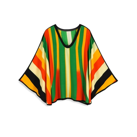Caftans for Women Batwing Sleeve Beach Tops Striped Swimsuit Cover ups caftan Dresses Summer Blouse Vacation Outfits