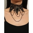 thumbnail image 2 of Conjunto para mujer, gargantilla gótica negra, conjunto de pulsera y collar, gargantilla gótica de Halloween, collares para mujer, accesorios de pulsera gótica, 2 of 5