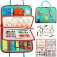 thumbnail image 1 of Toddler Busy Board Basic Life Skills Learning Early Educational Activity Board for Fine Motor Skills Interactive Sensory Montessori Board Gift for Kids Aged 1+, 1 of 9
