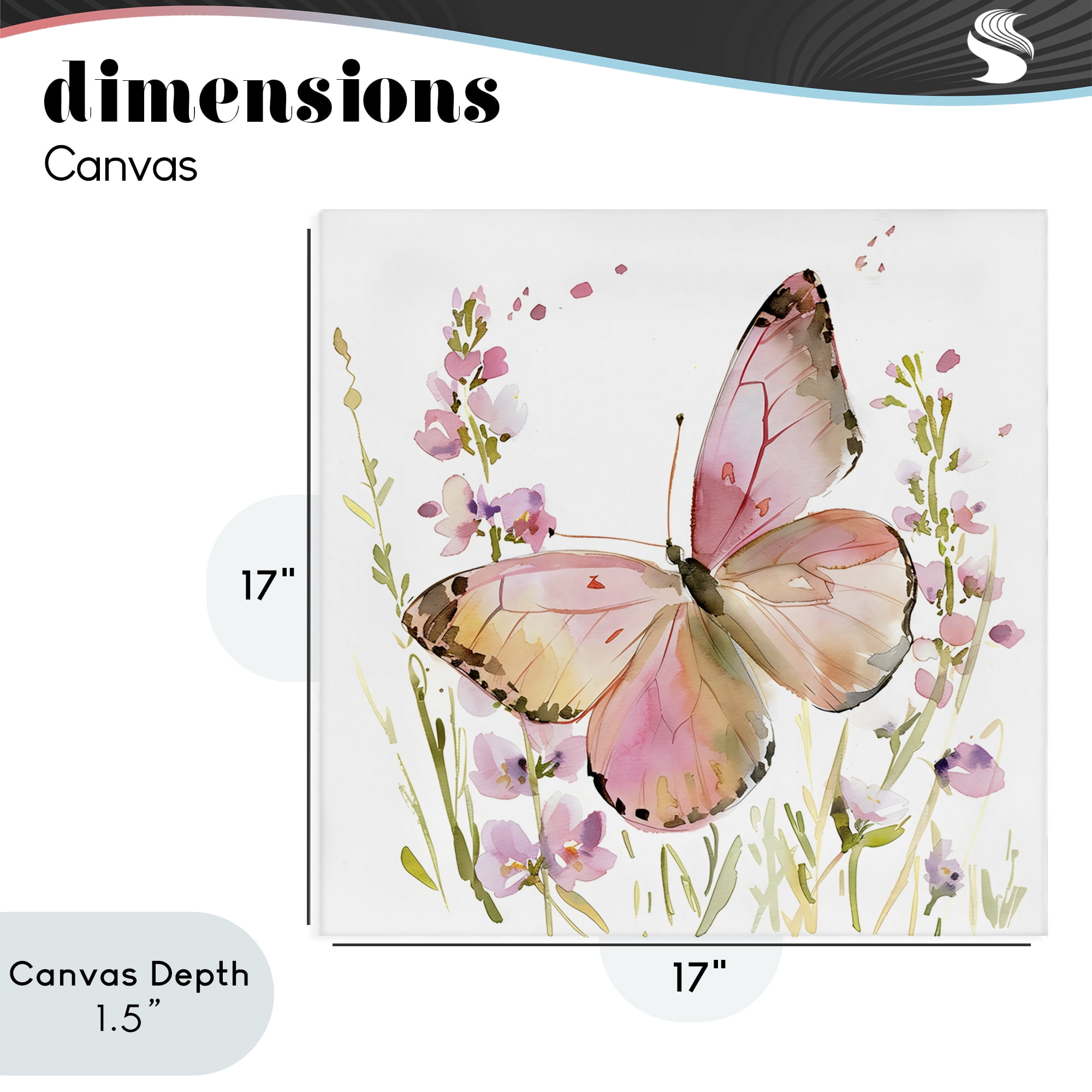 Stupell Industries Colorful Spring Butterfly Pink Canvas Wall Art, design by Creative Studio