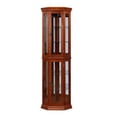 thumbnail image 2 of Lighted Curio Cabinet w/Adjustable Shelves, 5-tier Corner Display Case w/Mirrored Back & Glass Doors, 2 of 7