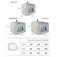 thumbnail image 2 of Blue Christmas Trees Toaster Cover 4 Slice, Large Kitchen Appliance Covers, Navy Winter Snowflakes Retro Beige Toaster Oven Cover with Loop, Bread Machine Cover Polyester Dust Cover Protection, 2 of 4