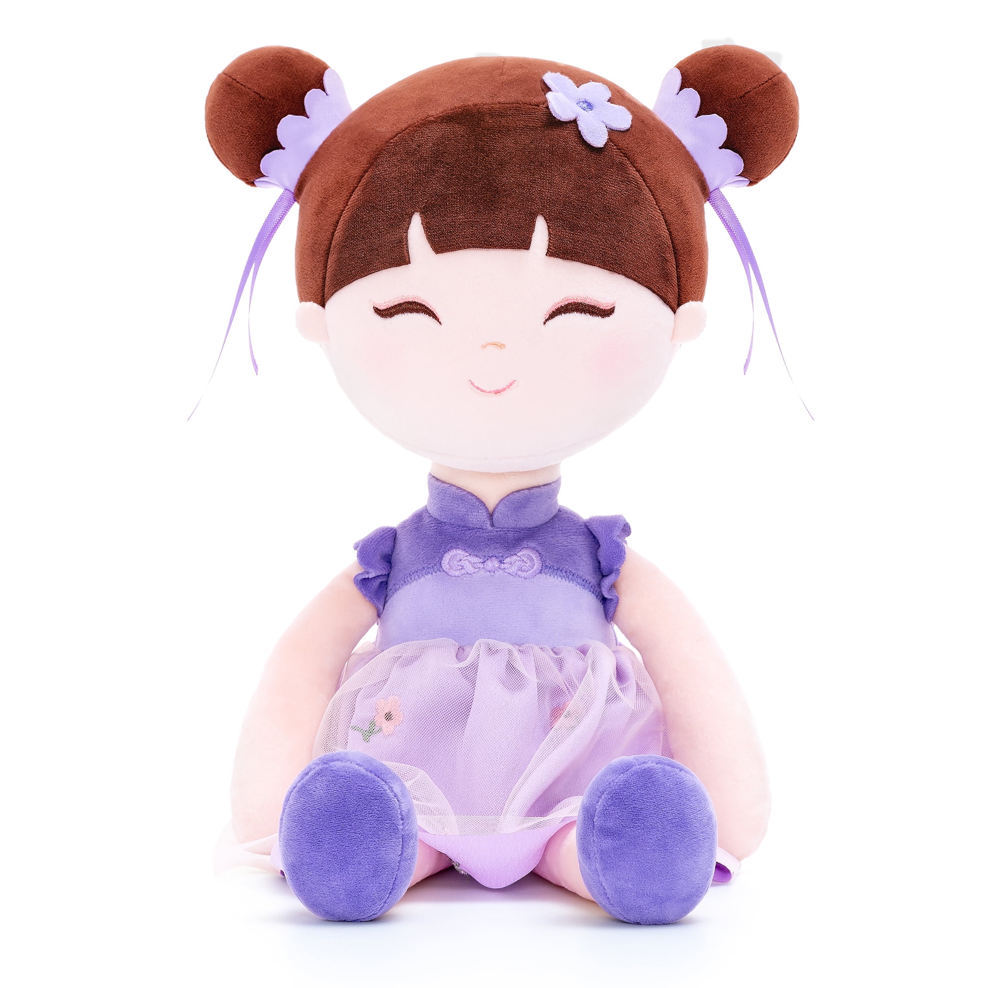 Gloveleya Plush Dolls Asian Fairy Doll Baby Girl Gifts Soft Girl Toys Purple Myrtle 16"