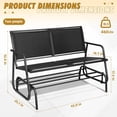 thumbnail image 3 of SLOAURA 2-Person Outdoor Glider Bench Patio Swing Rocker Loveseat, Black, 3 of 7