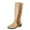 Khaki, variant on Knee High Boots Women Low Heel Pointed Toe Slip On Booties with Tassels Fringe 2025 Trendy Wide Calf Casual Snow Boots