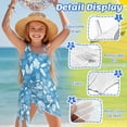 thumbnail image 5 of SEANATIVE Girl's Sleeveless Bathing Suit Lightweight One-Piece Swimsuits with Mesh Cover Up Spandex Fabric Beach Swimwear for Kid Teen Girls, 7-8 Years, Tropical Monstera Leaf Blue, 5 of 7
