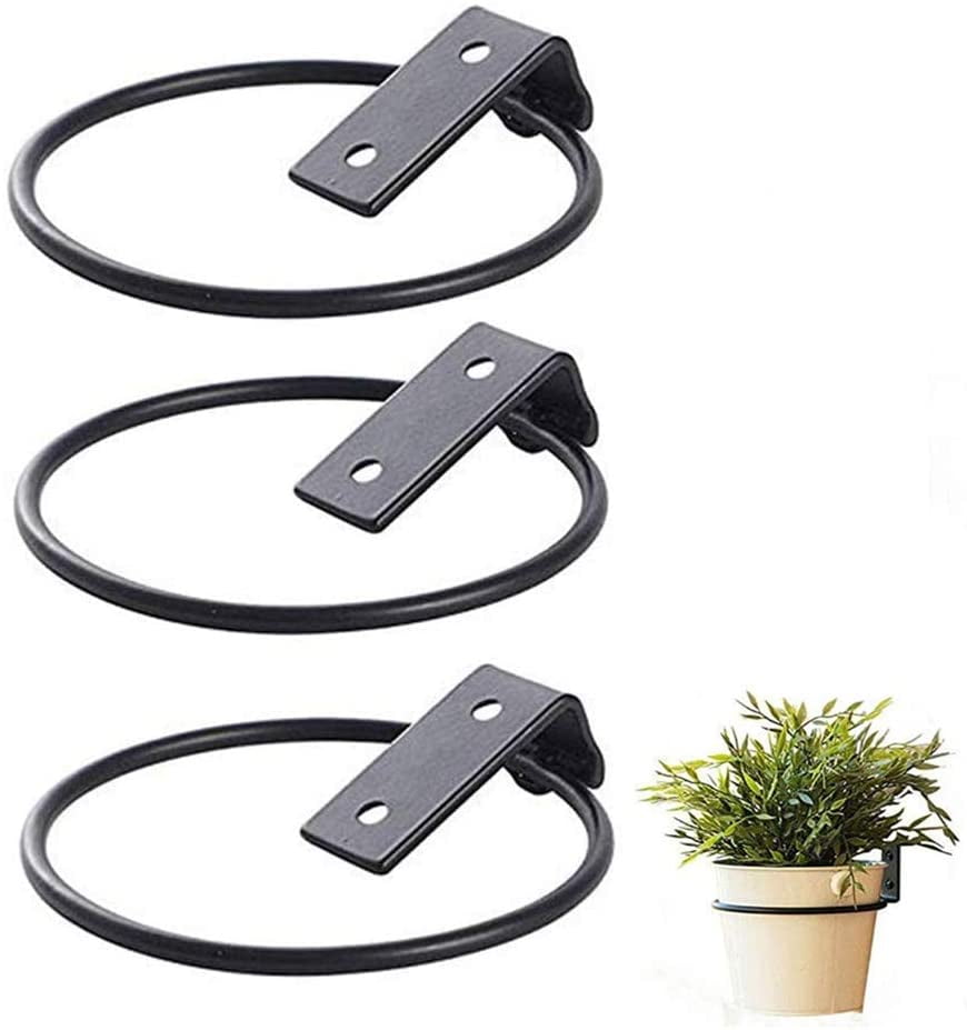 Set of 3 6 Inch Wall Planter Hook Hanger Flower Pot Wall Mounted Plant Hangers Iron Black Hanging Plant Bracket for Indoors & Outdoors Use Collapsible Bracket 
