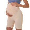 thumbnail image 2 of Baywell Maternity Underwear Over Bump for Womens High Waist Mid-Thigh Pregnancy Shapewear Seamless Boyshorts Panties for Under Dresses S-2XL, 2 of 7