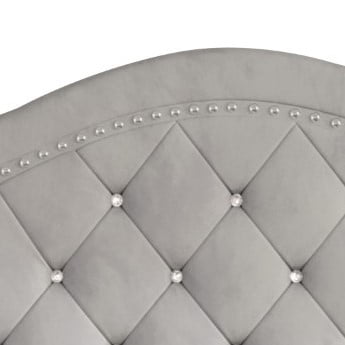 Home Design Bruce King Tufted Upholstered Platform Bed Frame with Wingback Headboard and Nailhead Trim, Silver Gray, Easy Assembly