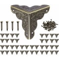 thumbnail image 1 of Esquina vintage de 40 piezas, esquina de muebles de metal antiguo, esquinas protectoras para cajas y muebles de estilo vintage,-25x35 mm, 1 of 5