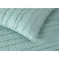 thumbnail image 4 of Chezmoi Collection Katy 3-Piece Frayed Edge 100% Washed Cotton Quilt Set, Soft-Finished Lightweight Bedspread All Season Bedding, King, Aqua, 4 of 9