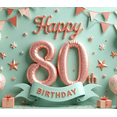 thumbnail image 4 of Decorative Design Happy Birthday Banner Golden Theme 80th Birthday Party Decoration for Birthday Party Event Celebration Milestone Celebration Indoor Decoration, 4 of 8