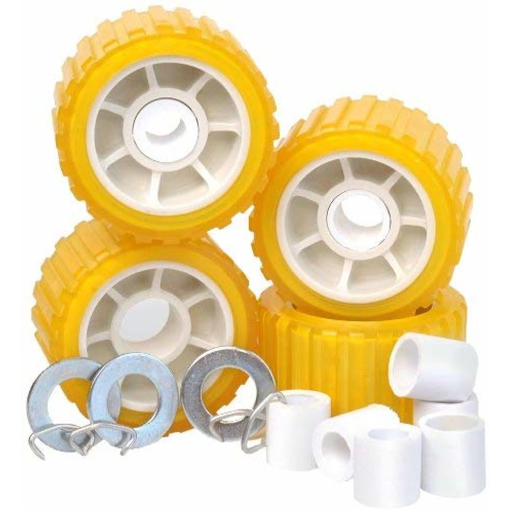 3/" Inch Wide Non-Marking TP Yellow Rubber Bow Roller With Bells 1//2/" ID
