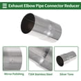 thumbnail image 4 of Reductor concéntrico de codo de doblador de escape Mandrel de 3.15" OD a 3.5" OD de Unique Bargains, adaptador de tubo de acero inoxidable T304, longitud de 6 pulgadas, tono plateado, 4 of 7