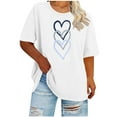 thumbnail image 3 of Otvok Women's Heart Print Day Plus Size Round Neck Short Sleeve Spring/Summer Base Layer T-Shirt, 3 of 6